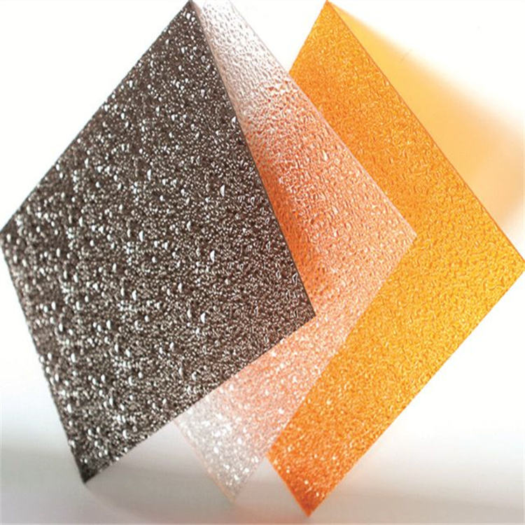 2mm anti UV Transparent Sun Sheets Embossed PC Polycarbonate Solid Sheet